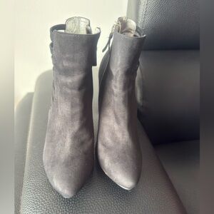 Classic Black Suede Pointed-Toe Ankle Booties